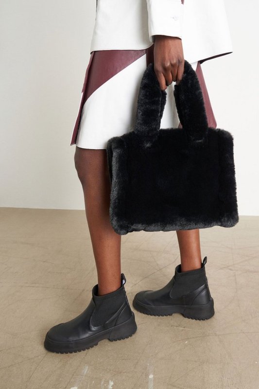 画像6:  plush lamb hair tote bag  Tote Bag 　ファートートショルダーショッピングバック  (6)