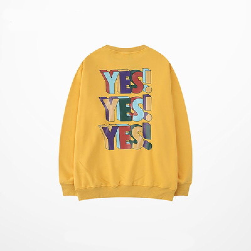 画像3: yes! print pullover Loose Pullover Sweat  　yes!yes!yes!ロゴルーズトレーナー 男女兼用　ユニセックス (3)
