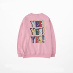画像4: yes! print pullover Loose Pullover Sweat  　yes!yes!yes!ロゴルーズトレーナー 男女兼用　ユニセックス (4)