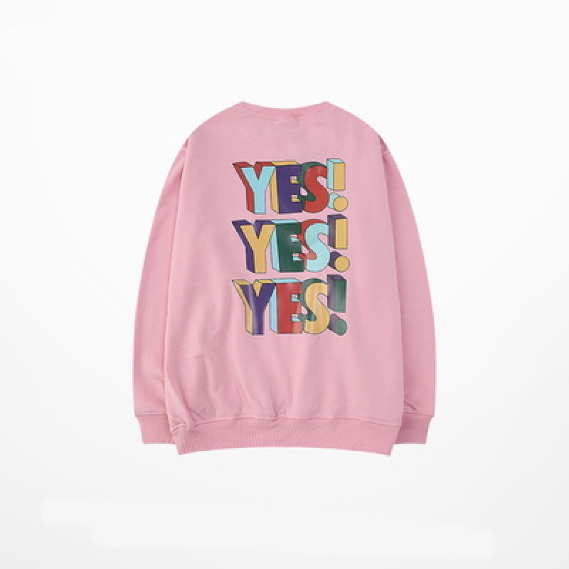 画像4: yes! print pullover Loose Pullover Sweat  　yes!yes!yes!ロゴルーズトレーナー 男女兼用　ユニセックス (4)