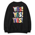 画像1: yes! print pullover Loose Pullover Sweat  　yes!yes!yes!ロゴルーズトレーナー 男女兼用　ユニセックス (1)