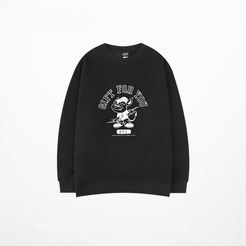画像2: hip-hop round neck sweater long-sleeved loose pullover Sweat   ヒップホップ裏起毛スウェットトレーナー男女兼用 ユニセックス (2)