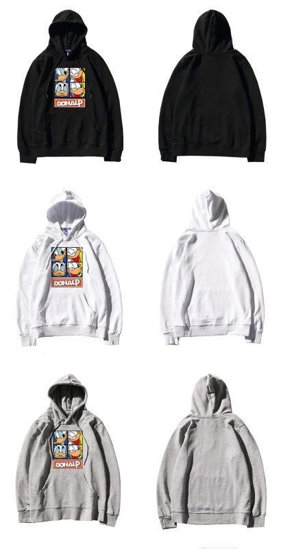 画像9: Donald Duck long-sleeved Hoodie Sweat  　ドナルドダックスウェッフーディパーカー男女兼用　ユニセックス (9)