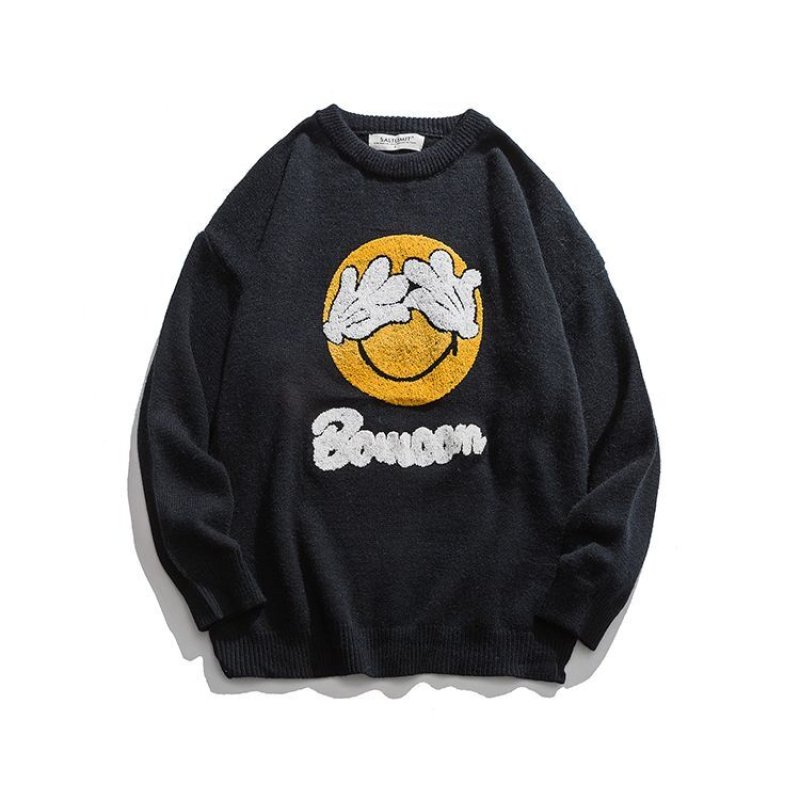 画像1: Cartoon printing mickey Knit sweater jacket  Men and Women   ユニセックスミッキープリントセーター　ニット (1)