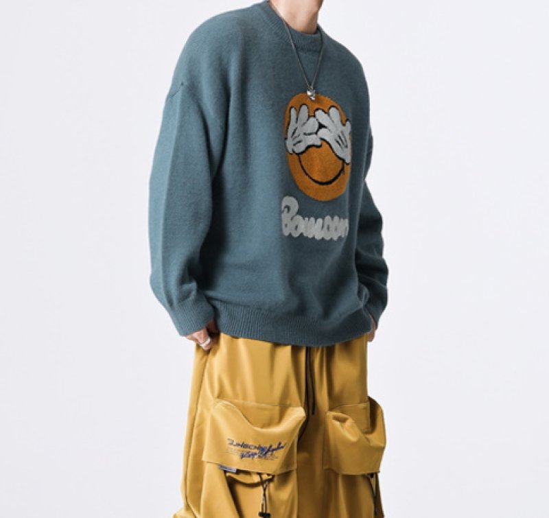 画像6: Cartoon printing mickey Knit sweater jacket  Men and Women   ユニセックスミッキープリントセーター　ニット (6)