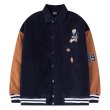 画像1: Corduroy Rugby bear lamb wool cotton  Blouson stadium jumper jacket men and women　ユニセックス 男女兼用コーデュロイ ラグビーベアジャンパー スタジャン MA-1 ボンバー ジャケット ブルゾン (1)