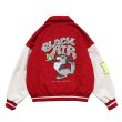 画像5: NAGRI Hip hop Baseball uniform loose Blouson stadium jumper jacket men and women　ユニセックス 男女兼用オーバーサイズラビット刺繍ジャンパー スタジャン MA-1 ボンバー ジャケット ブルゾン (5)