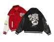 画像9: NAGRI Hip hop Baseball uniform loose Blouson stadium jumper jacket men and women　ユニセックス 男女兼用オーバーサイズラビット刺繍ジャンパー スタジャン MA-1 ボンバー ジャケット ブルゾン (9)