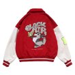 画像8: NAGRI Hip hop Baseball uniform loose Blouson stadium jumper jacket men and women　ユニセックス 男女兼用オーバーサイズラビット刺繍ジャンパー スタジャン MA-1 ボンバー ジャケット ブルゾン (8)