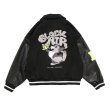 画像1: NAGRI Hip hop Baseball uniform loose Blouson stadium jumper jacket men and women　ユニセックス 男女兼用オーバーサイズラビット刺繍ジャンパー スタジャン MA-1 ボンバー ジャケット ブルゾン (1)