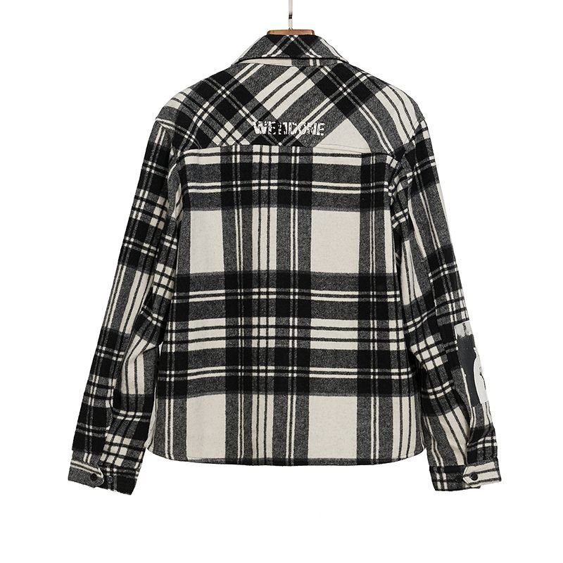画像5: Unisex Plaid woolen Jacket coat　ユニセックス 男女兼用ウールチェック長袖ジャケット シャツ コート (5)