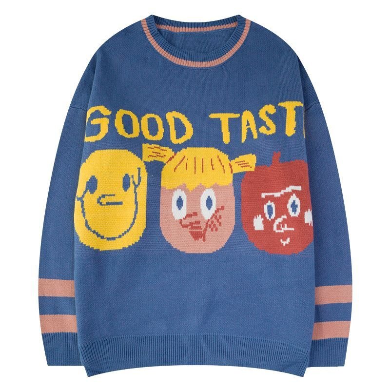 画像2: Comic braided unisex oversized sweater   ユニセックスコミック編み込み男女兼用オーバーサイズセーター (2)