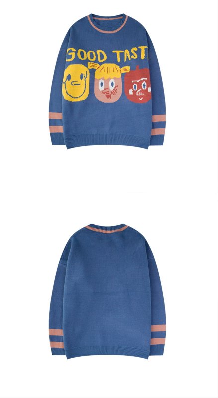 画像8: Comic braided unisex oversized sweater   ユニセックスコミック編み込み男女兼用オーバーサイズセーター (8)