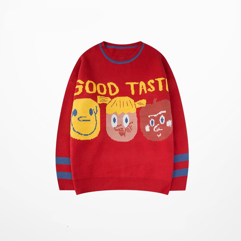 画像6: Comic braided unisex oversized sweater   ユニセックスコミック編み込み男女兼用オーバーサイズセーター (6)