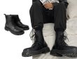 画像2: British high-top Lace up  Martin boots shoes メンズ イギリス調 ブリティッシュ ハイカット レザーレースアップマーティンブーツ  (2)