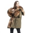 画像2: Women's Real Silver & Red Fox Fur Military Down Angel Wing Coat  リアルシルバーフォックスファー ミリタリー アーミー モッズ ダウン エンジェルウィング コート (2)