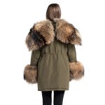 画像17: Women's Real Silver & Red Fox Fur Military Down Angel Wing Coat  リアルシルバーフォックスファー ミリタリー アーミー モッズ ダウン エンジェルウィング コート (17)