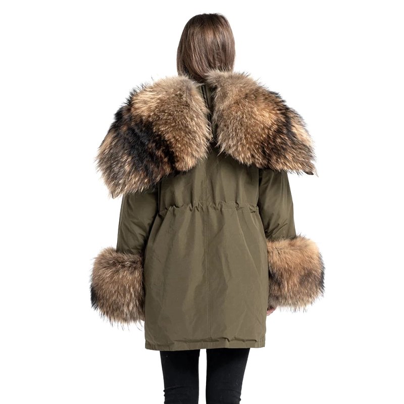 画像17: Women's Real Silver & Red Fox Fur Military Down Angel Wing Coat  リアルシルバーフォックスファー ミリタリー アーミー モッズ ダウン エンジェルウィング コート (17)