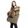 画像3: Women's Real Silver & Red Fox Fur Military Down Angel Wing Coat  リアルシルバーフォックスファー ミリタリー アーミー モッズ ダウン エンジェルウィング コート (3)