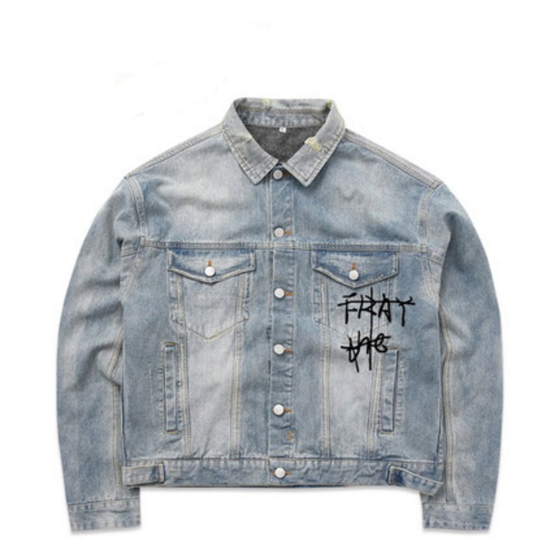 画像3: skateboard Simpson hand drawn Loose Denim Jacket men and women メンズ ユニセックス 男女兼用 スケートボードシンプソンデニムジャケット Gジャン コート (3)