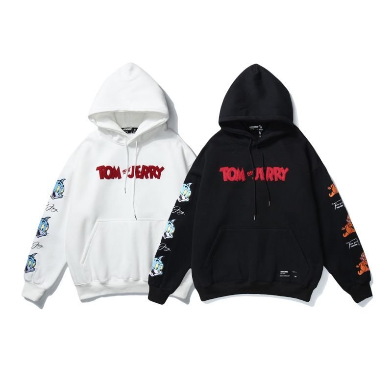 画像7: Tom and Jerry Embroidery Hoody Sweatshirt  トムとジェリートム＆ジェリー 刺繍スウェット フーディパーカー男女兼用　ユニセックス (7)