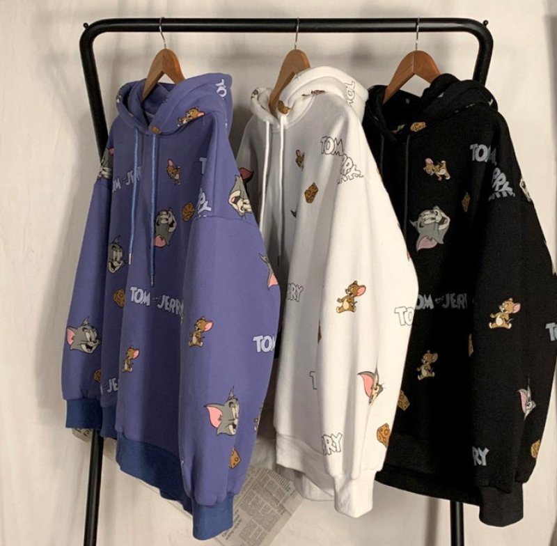 画像12: Tom & Jerry Hip hop Hoody Sweatshirt for Men and Women long-sleeved Hoodie 　トム＆ジェリー トムとジェリースウェッフーディパーカー男女兼用　ユニセックス (12)