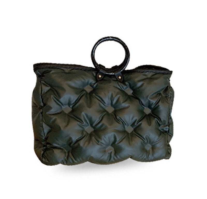 画像3: Quilted tote bag with down ダウン入りキルティングサークルハンドルトートバック  (3)