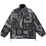 画像1: Unisex Paisley Reversible Stand Collar Jacket Blouson  メンズ ユニセックス 男女兼用 男女兼用ペイズリーリバーシブルスタンドカラージャケットブルゾンコート (1)