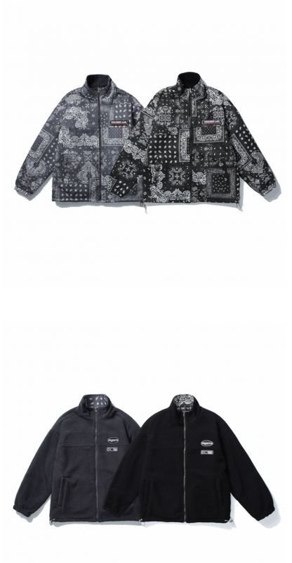 画像6: Unisex Paisley Reversible Stand Collar Jacket Blouson  メンズ ユニセックス 男女兼用 男女兼用ペイズリーリバーシブルスタンドカラージャケットブルゾンコート (6)