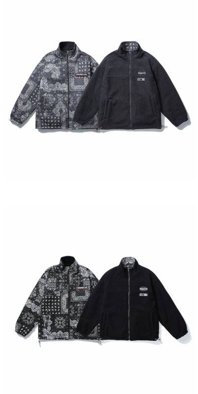 画像7: Unisex Paisley Reversible Stand Collar Jacket Blouson  メンズ ユニセックス 男女兼用 男女兼用ペイズリーリバーシブルスタンドカラージャケットブルゾンコート (7)