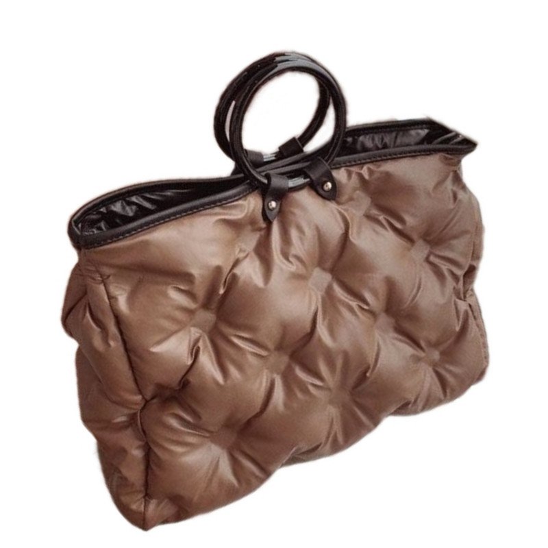 画像6: Quilted tote bag with down ダウン入りキルティングサークルハンドルトートバック  (6)