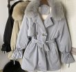 画像7: Down jacket mid-length big fur collar parker coat   ミドル丈ビッグファーカラーパーカーコート (7)