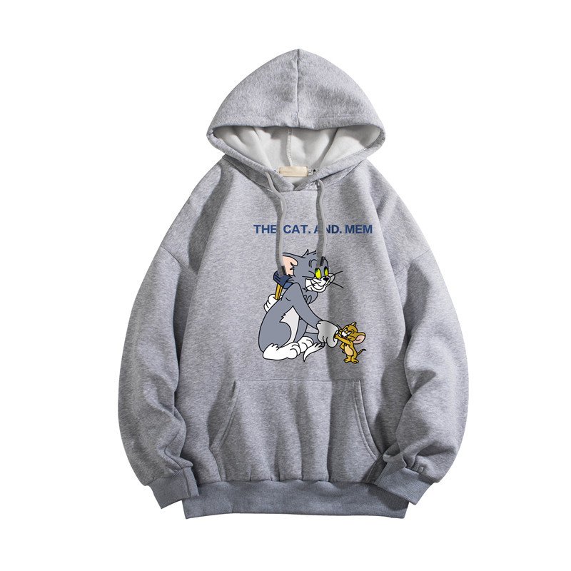 画像2: Unisex Tom & Jerry Print Hoodie Hoody Sweatshirt    トムとジェリートム＆ジェリープリントスウェッフーディパーカー男女兼用　ユニセックス (2)