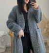 画像6:  V-neck Sheep shearling Lamb hair coat   Vネックラムシャーリングシンプルコート (6)