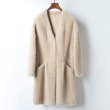 画像10:  V-neck Sheep shearling Lamb hair coat   Vネックラムシャーリングシンプルコート (10)