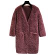 画像3:  V-neck Sheep shearling Lamb hair coat   Vネックラムシャーリングシンプルコート (3)