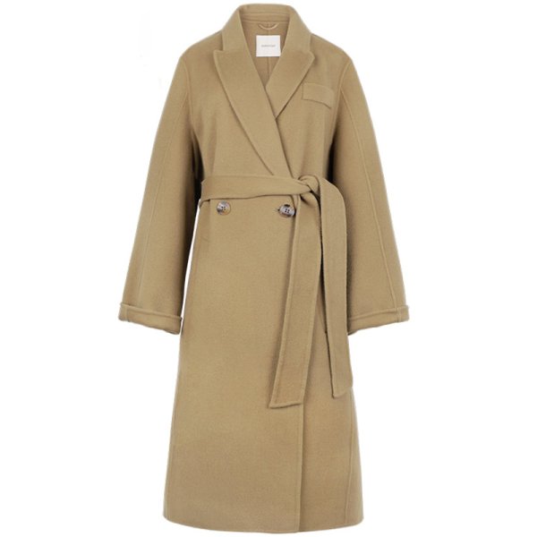 画像1: Double-sided woolen coat mid-length loose over the knee coat   ウール ダブルロングコート (1)