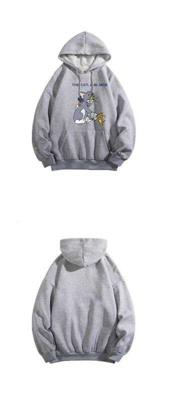 画像3: Unisex Tom & Jerry Print Hoodie Hoody Sweatshirt    トムとジェリートム＆ジェリープリントスウェッフーディパーカー男女兼用　ユニセックス (3)