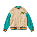 画像4: Unisex oversized  Cartoon embroidery corduroy baseball uniform stadium jumper Hip hop Baseball uniform  Blouson 　ユニセックス 男女兼用オーバーサイズコミックベースボールジャンパー スタジャン MA-1 ボンバー ジャケット ブルゾン (4)