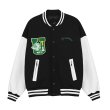 画像2: Unisex oversized  Towel embroidery stitching baseball uniform stadium jumper Hip hop Baseball uniform  Blouson 　ユニセックス 男女兼用オーバーサイズブルドックエンブレム付きベースボールジャンパー スタジャン MA-1 ボンバー ジャケット ブルゾン (2)