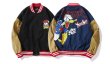画像8: Unisex Street fashion Donald Duck Corduroy Oversized men's loose  hip-hop jacket uniform  Blouson 　ユニセックス 男女兼用オーバーサイズストリートドナルドダックコーデュロイベースボールジャンパー スタジャン MA-1 ボンバー ジャケット ブルゾン (8)