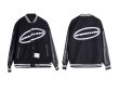 画像8: Unisex oversized Leather sleeve  baseball uniform stadium jumper Hip hop Baseball uniform  Blouson 　ユニセックス 男女兼用オーバーサイズハイストリートベースボールジャンパー スタジャン MA-1 ボンバー ジャケット ブルゾン (8)