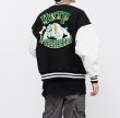 画像3: Unisex oversized  Towel embroidery stitching baseball uniform stadium jumper Hip hop Baseball uniform  Blouson 　ユニセックス 男女兼用オーバーサイズブルドックエンブレム付きベースボールジャンパー スタジャン MA-1 ボンバー ジャケット ブルゾン (3)