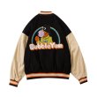 画像1: Unisex oversized  Cartoon embroidery corduroy baseball uniform stadium jumper Hip hop Baseball uniform  Blouson 　ユニセックス 男女兼用オーバーサイズコミックベースボールジャンパー スタジャン MA-1 ボンバー ジャケット ブルゾン (1)