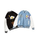 画像5: Unisex Street fashion Daisy embroidery Oversized men's loose  hip-hop jacket uniform  Blouson 　ユニセックス 男女兼用オーバーサイズストリートデイジー刺繍ベースボールジャンパー スタジャン MA-1 ボンバー ジャケット ブルゾン (5)