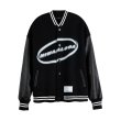 画像1: Unisex oversized Leather sleeve  baseball uniform stadium jumper Hip hop Baseball uniform  Blouson 　ユニセックス 男女兼用オーバーサイズハイストリートベースボールジャンパー スタジャン MA-1 ボンバー ジャケット ブルゾン (1)