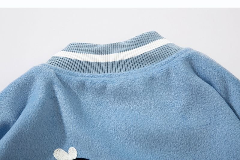 画像9: Unisex Street fashion Daisy embroidery Oversized men's loose  hip-hop jacket uniform  Blouson 　ユニセックス 男女兼用オーバーサイズストリートデイジー刺繍ベースボールジャンパー スタジャン MA-1 ボンバー ジャケット ブルゾン (9)