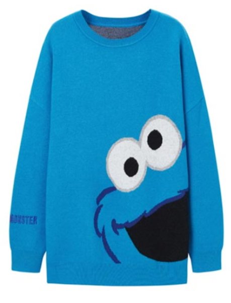 画像1: Women's  Sesame Street Oversized Sweater Pullover Dress セサミストリート ルーズセーター プルオーバー チュニック ワンピース マタニティー 妊婦さんOK (1)