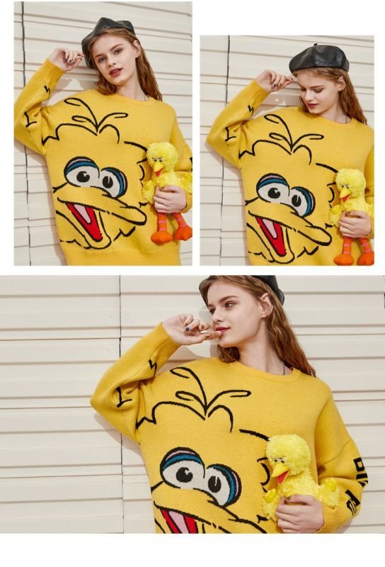 画像6: Women's  Sesame Street Oversized Sweater Pullover Dress セサミストリート ルーズセーター プルオーバー チュニック ワンピース マタニティー 妊婦さんOK (6)