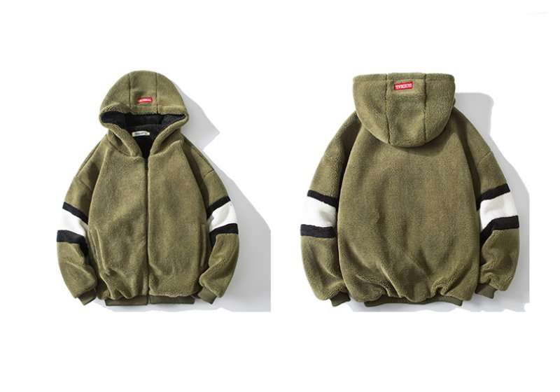 画像5: Men's  lamb cashmere jacket blouson ユニセックス 男女兼用 ラムカシミヤタッチもこもこジップアップジャケット ブルゾン (5)